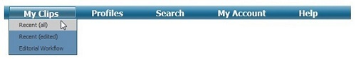 Select "My Clips" - "Recent all" from the menu bar