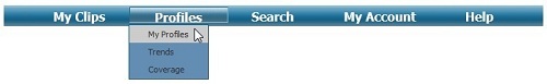 Select "Profiles" - "My Profiles" from the menu bar.