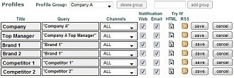 Set up profiles for the topics of your interest