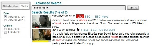 Enter search terms, then select Date and Channel