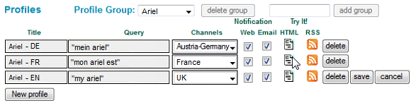 Create a new profile