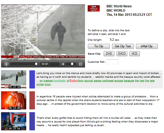 Media View window showing a clip