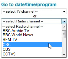 Select a specific radio or tv channel