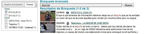 Ingrese los términos de búsqueda, después seleccione Fecha y Canal