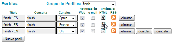 Crear un nuevo perfil