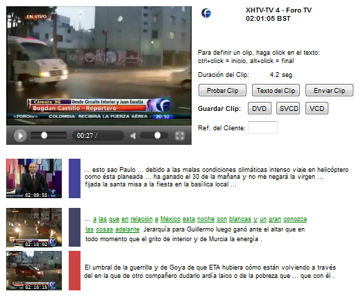 La ventana Vista del Medio muestra el clip